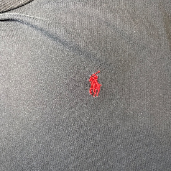 Polo Cotton T-Shirt Black Red‎ Pony Size Large - Picture 4 of 6